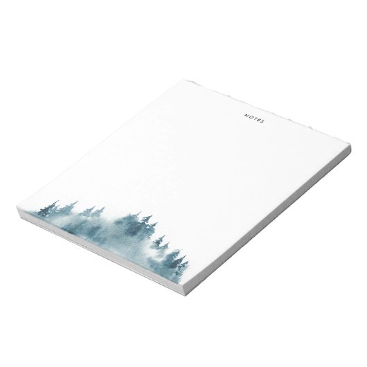 Bloc-note Watercolor Blue Winter Forest (Tourné)