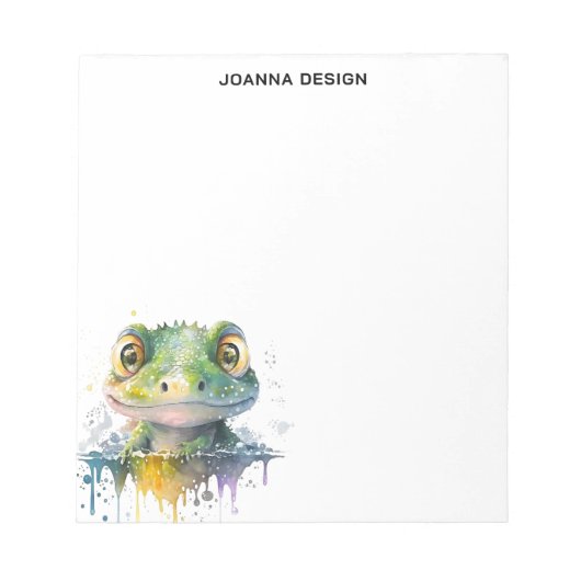 Bloc-note Watercolor Crocodile Sophisticated Notepad (Devant)