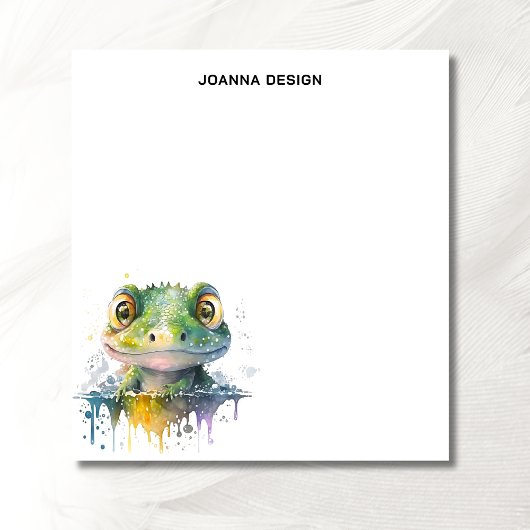 Bloc-note Watercolor Crocodile Sophisticated Notepad