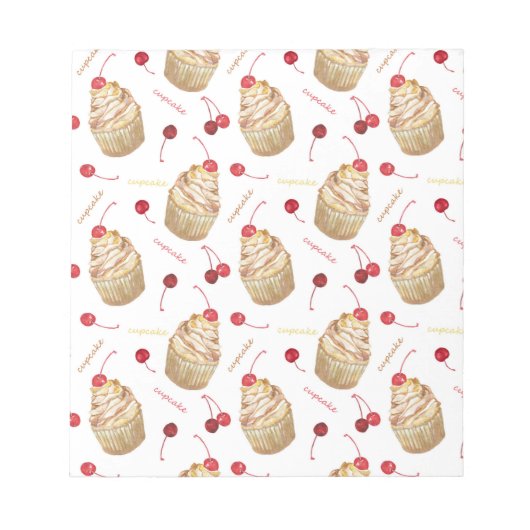 Bloc-note Watercolor cupcakes (Devant)