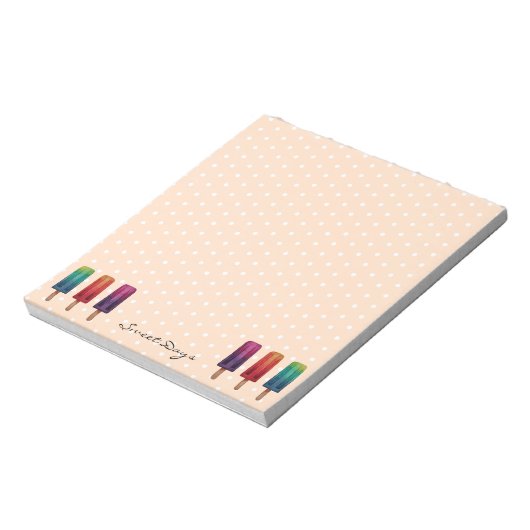 Bloc-note Watercolor Cute Popsicle Glaces Creams (Tourné)