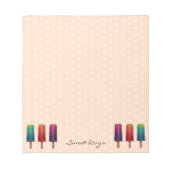 Bloc-note Watercolor Cute Popsicle Glaces Creams (Devant)