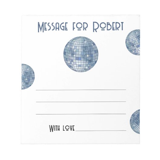 Bloc-note Watercolor Discoball Birthday time capsule message (Devant)