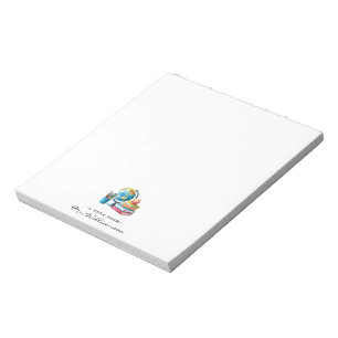Bloc-note Watercolor Earth Books Apple Monogram Enseignant