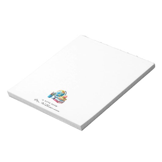 Bloc-note Watercolor Earth Books Apple | Monogram Enseignant (Tourné)