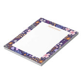 Bloc-note Watercolor Floral Pattern Pretty Personalized (Tourné)