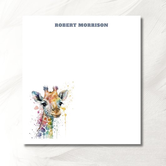 Bloc-note Watercolor Giraffe Sophisticated Notepad