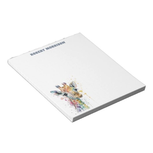 Bloc-note Watercolor Giraffe Sophisticated Notepad (Incliné)