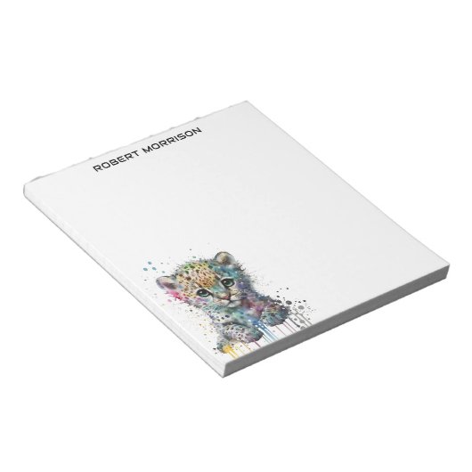 Bloc-note Watercolor Leopard Sophisticated Notepad (Incliné)
