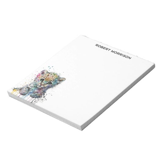Bloc-note Watercolor Leopard Sophisticated Notepad (Tourné)