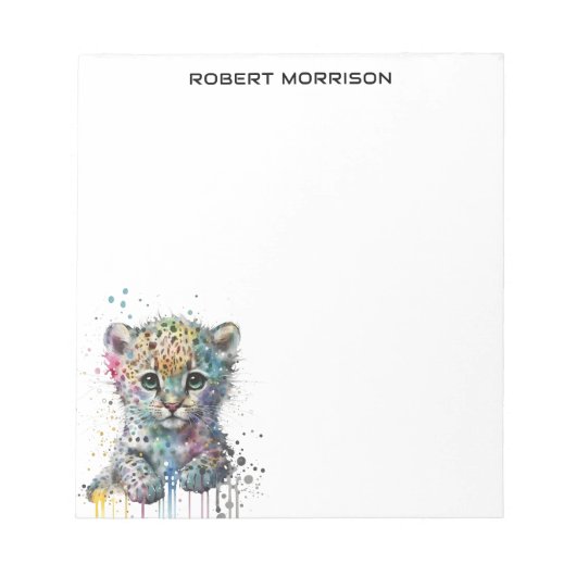 Bloc-note Watercolor Leopard Sophisticated Notepad (Devant)
