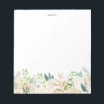 Bloc-note Watercolor Pale Peonies Gold Foil Custom Floral<br><div class="desc">Whimsical floral notepad featuring water color illustrations of pale peonies and roses,  greenery and faux gold foil accents. This floral notepad will be parfait as personalized gift. Personalize by adding a name or short fép.</div>