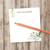 Bloc-note Watercolor Peach Floral Personalized