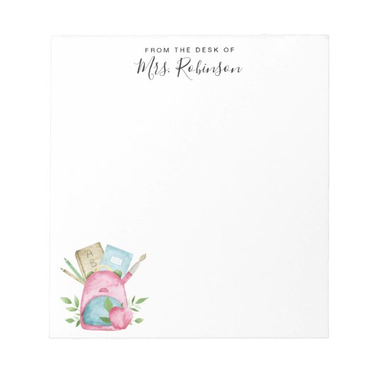 Bloc-note Watercolor School Sac Livre Apple Pencil Enseignan (Devant)