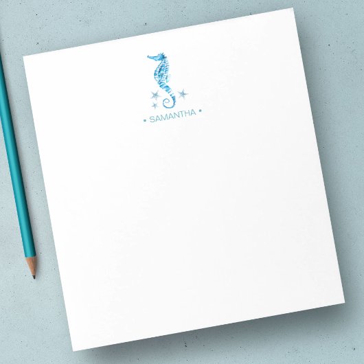 Bloc-note Watercolor Seahorse Stationery personnalisée
