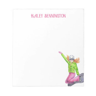 Bloc-note Watercolor Snowboard personnalisé