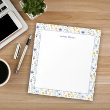 Watercolor Wildflower Borders Notepad