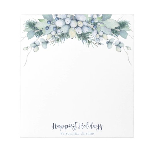 Bloc-note Watercolor Winter Boho Floral Personalized (Devant)