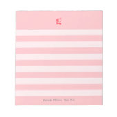 Bloc-note Watermelon Monogramme Nom Cute Girly Stried Custom (Devant)