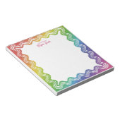 Bloc-note Wavy Border Rainbow Faux Glitter Personalized Name (Incliné)