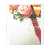 Bloc-note weding flowers pink orange rose customitis (Devant)