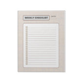 Bloc-note Weekly Checklist Planner (Tourné)