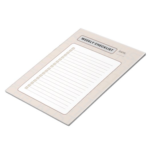 Bloc-note Weekly Checklist Planner (Incliné)