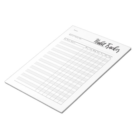Bloc-note Weekly habit tracker notepad (Incliné)