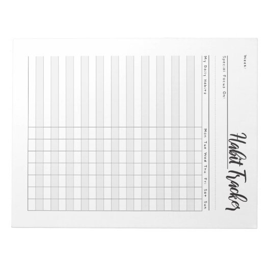 Bloc-note Weekly habit tracker notepad (Devant)