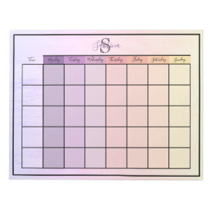Bloc-note Weekly Planner Daily Purple Yellow Color Notepad
