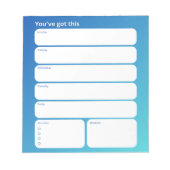 Bloc-note Weekly Planner Notepad – Weekday Layout (Devant)