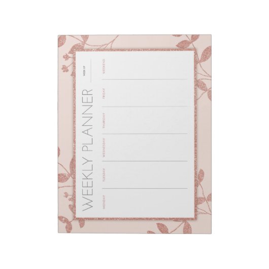 Bloc-note Weekly Planner Rose Gold (Tourné)
