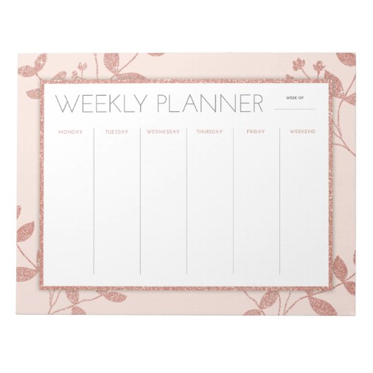 Bloc-note Weekly Planner Rose Gold (Devant)