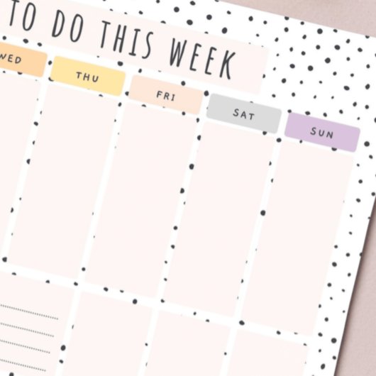 Bloc-note Weekly To Do List