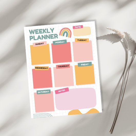 Bloc-note weekly to do list Minimalist Planner Organizer 