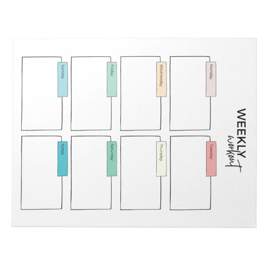 Bloc-note Weekly Workout Planner (Devant)