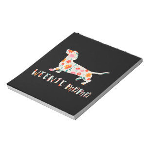 Bloc-note Weenie Mama Dachshund floral