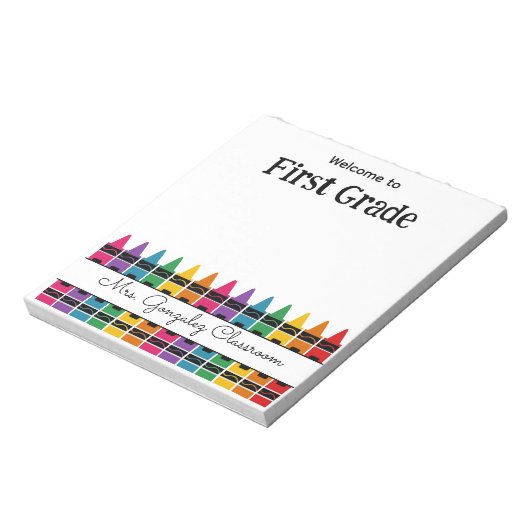 Bloc-note Welcome Back to School Rainbow Crayon (Tourné)