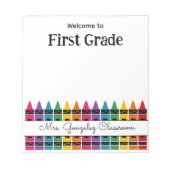 Bloc-note Welcome Back to School Rainbow Crayon  (Devant)