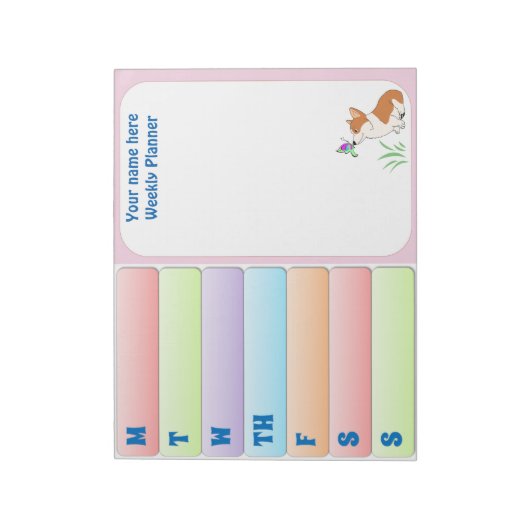 Bloc-note Welsh Corgi Weekly Planner (Tourné)