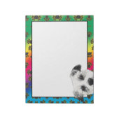 Bloc-note West Highland Terrier motif de pattes de chien col (Tourné)