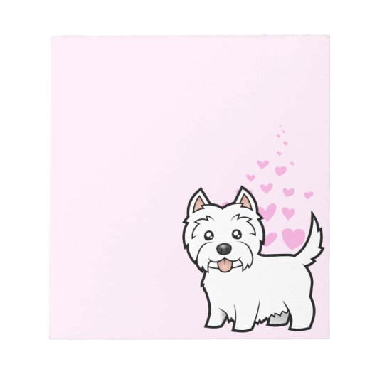 Bloc-note West Highland White Terrier Love (Devant)