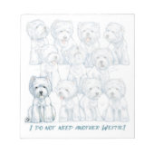 Bloc-note Westie "Sit Stay" Note Pad par Borgo (Devant)