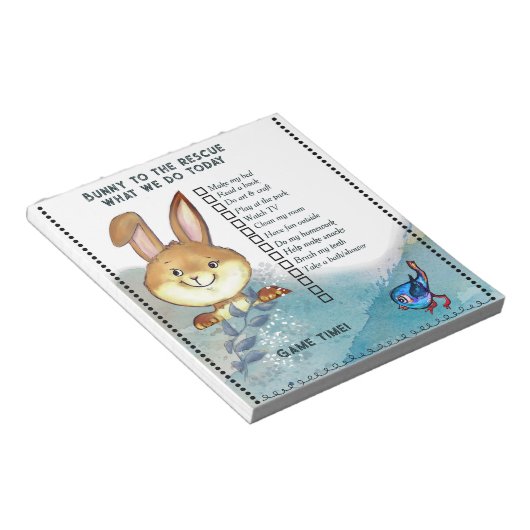 Bloc-note Whimsical Bunny Chore Chart Notepad | Kids (Incliné)