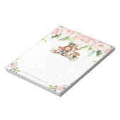 Bloc-note Whimsical Chic Blush rose Floral Animaux de bois (Tourné)