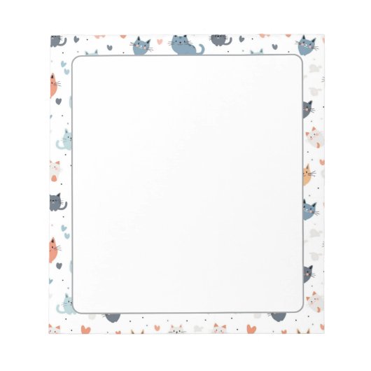 Bloc-note Whimsical Kitty papeterie mignonne Motif de chat (Devant)