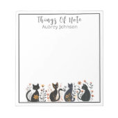 Bloc-note Whimsical Personnalisé "Thèmes de note" Chat noir (Devant)
