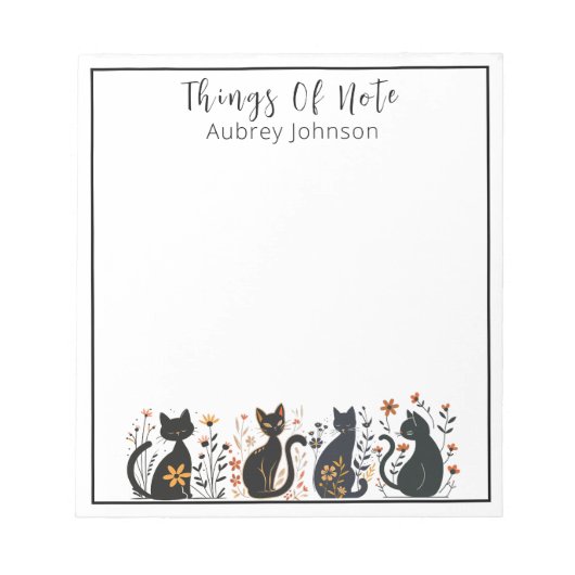 Bloc-note Whimsical Personnalisé "Thèmes de note" Chat noir (Devant)