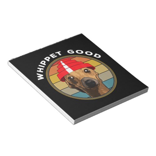 Bloc-note Whippet Good Funny 80s Music Chien Design (Incliné)