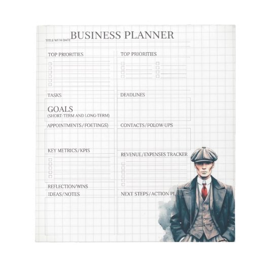 Bloc-note White and Black business planner  (Devant)